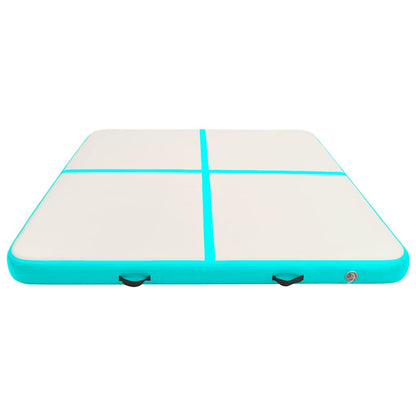 vidaXL Inflatable Gymnastics Mat with Pump 200x200x10 cm PVC Green 3