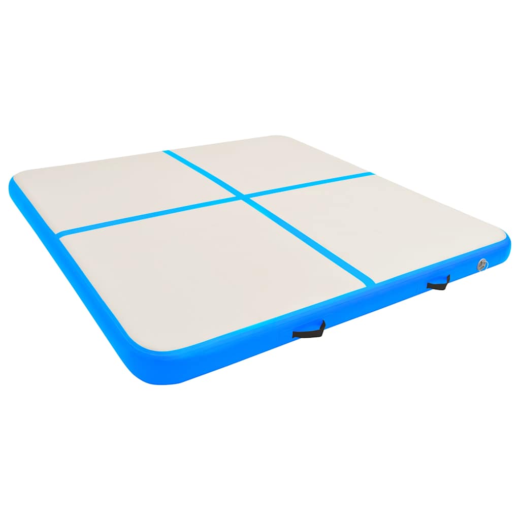 vidaXL Inflatable Gymnastics Mat with Pump 200x200x20 cm PVC Blue 2