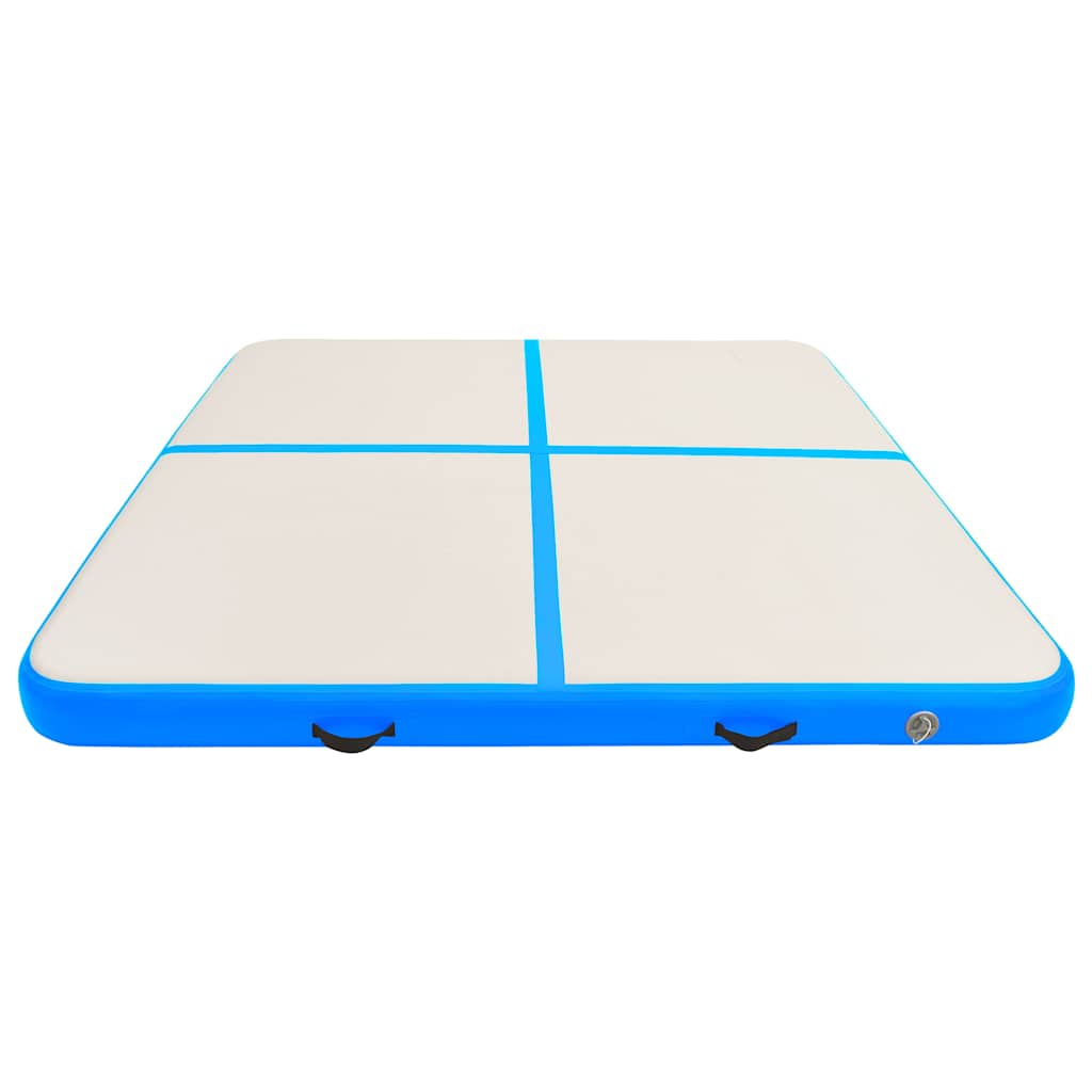 vidaXL Inflatable Gymnastics Mat with Pump 200x200x20 cm PVC Blue 3