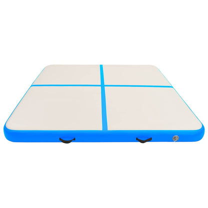 vidaXL Inflatable Gymnastics Mat with Pump 200x200x20 cm PVC Blue 3