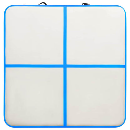 vidaXL Inflatable Gymnastics Mat with Pump 200x200x20 cm PVC Blue 4