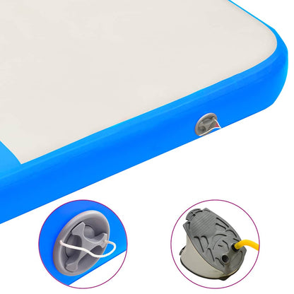 vidaXL Inflatable Gymnastics Mat with Pump 200x200x20 cm PVC Blue 6