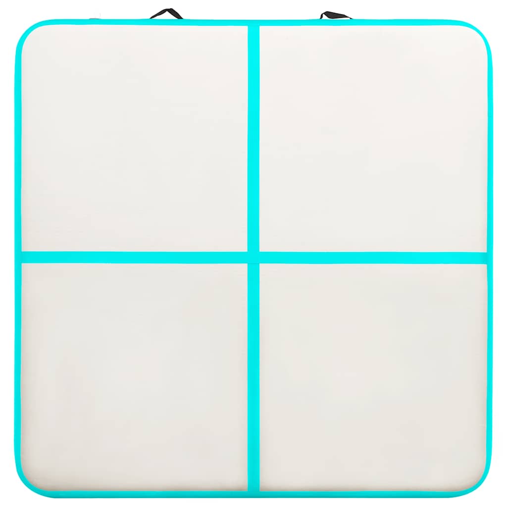 vidaXL Inflatable Gymnastics Mat with Pump 200x200x20 cm PVC Green 5