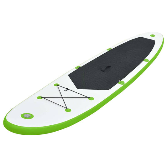 vidaXL Inflatable Stand Up Paddle Board Set Green and White 2