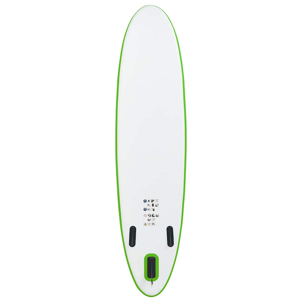vidaXL Inflatable Stand Up Paddle Board Set Green and White 3