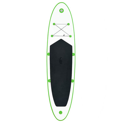 vidaXL Inflatable Stand Up Paddle Board Set Green and White 4