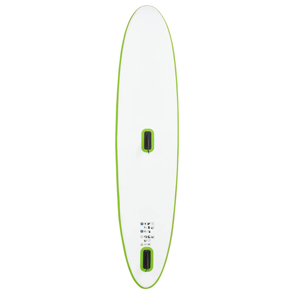 vidaXL Inflatable Stand Up Paddleboard with Sail Set Green and White 6