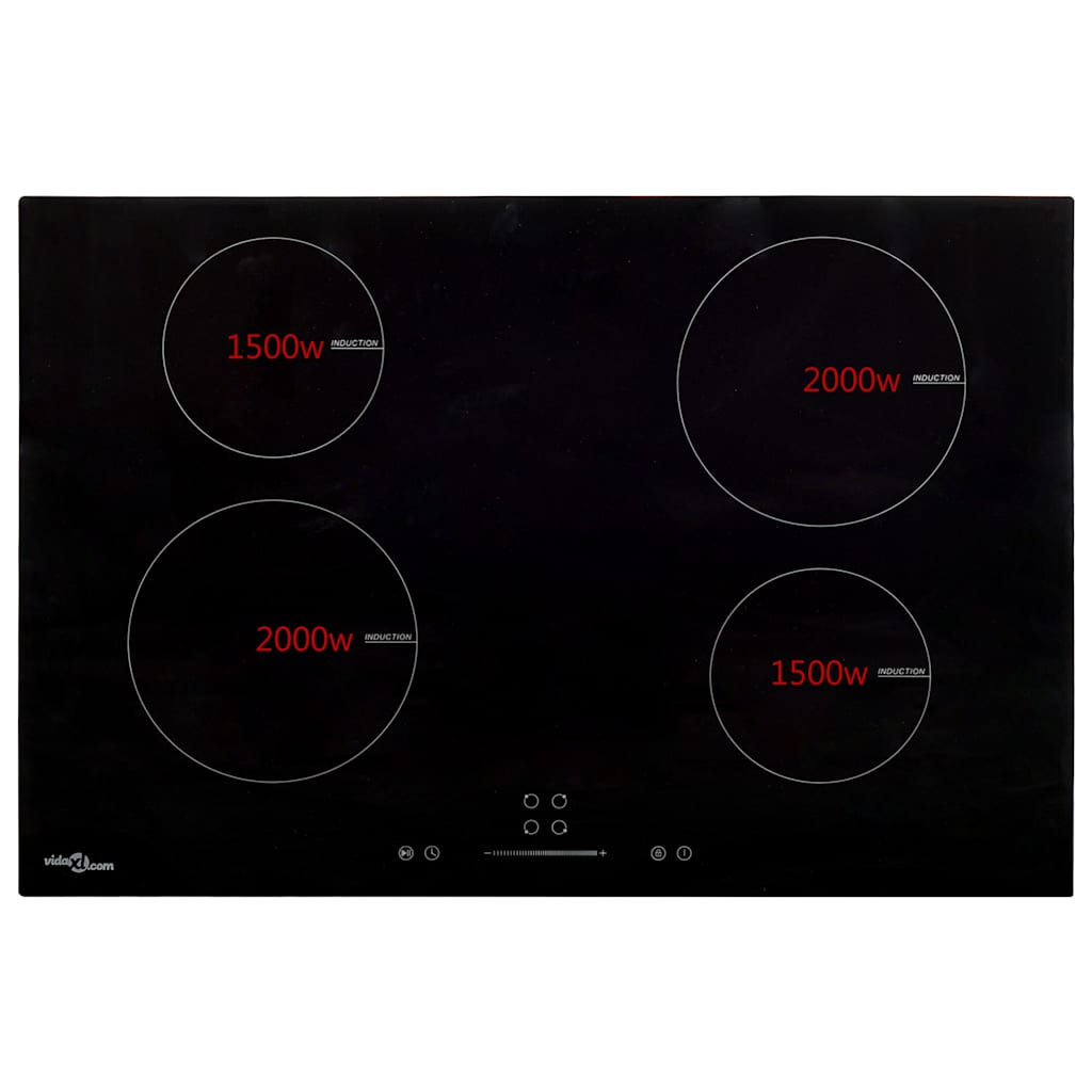 vidaXL Induction Hob with 4 Burners Touch Control Glass 77 cm 7000 W 3