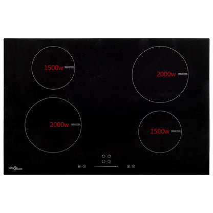 vidaXL Induction Hob with 4 Burners Touch Control Glass 77 cm 7000 W 3