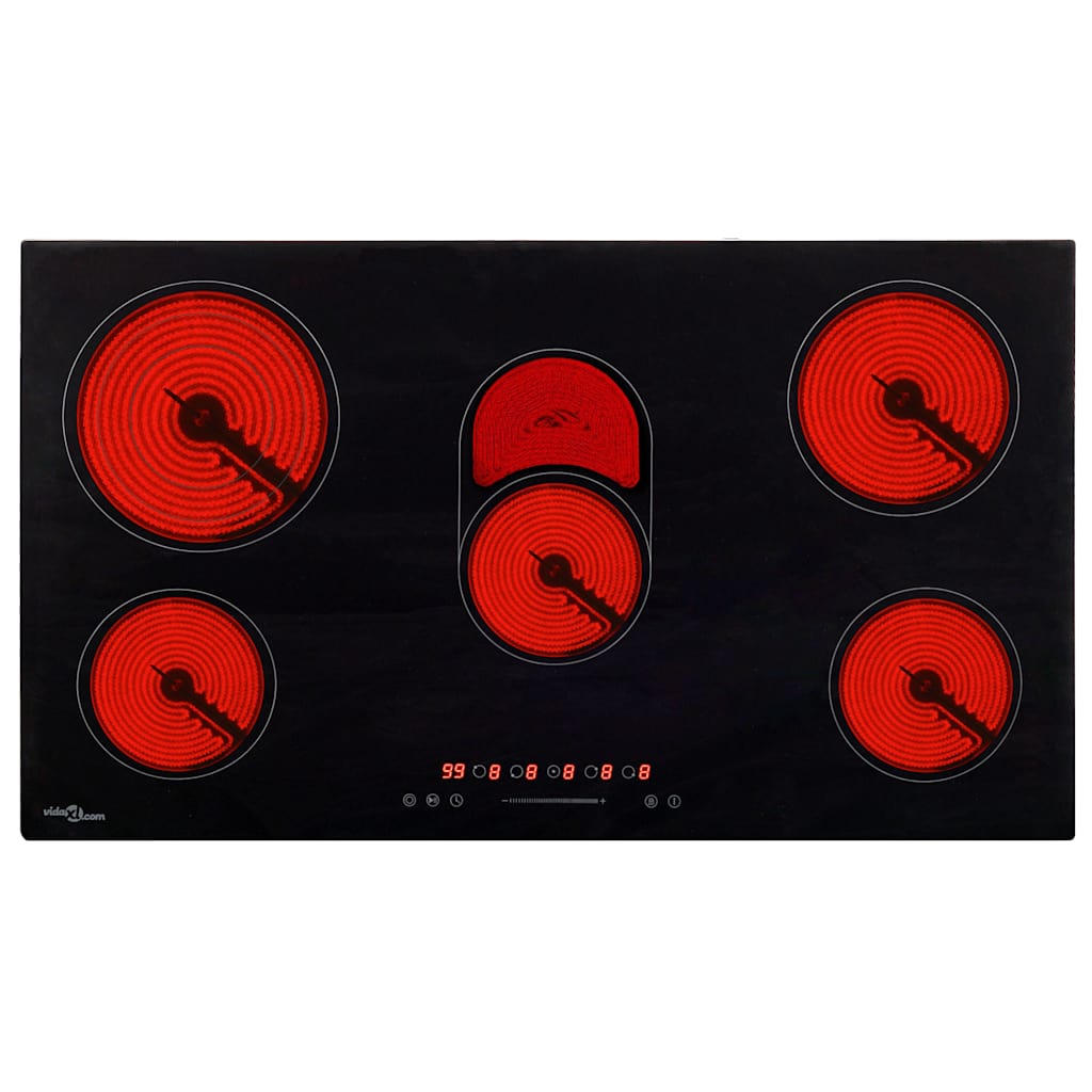 vidaXL Ceramic Hob with 5 Burners Touch Control 77 cm 8500 W 2