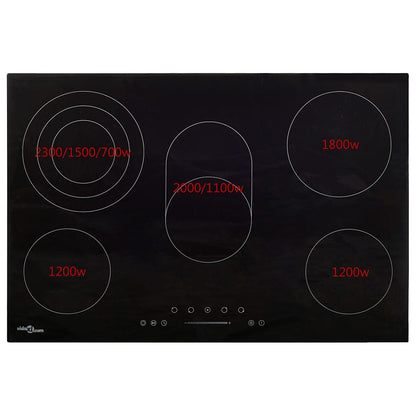 vidaXL Ceramic Hob with 5 Burners Touch Control 90 cm 8500 W 4