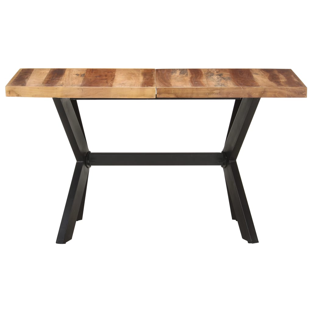 vidaXL Dining Table 140x70x75 cm Solid Wood with Honey Finish 2