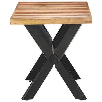 vidaXL Dining Table 140x70x75 cm Solid Wood with Honey Finish 3