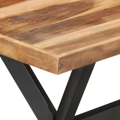 vidaXL Dining Table 140x70x75 cm Solid Wood with Honey Finish 5