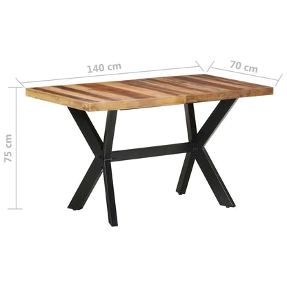 vidaXL Dining Table 140x70x75 cm Solid Wood with Honey Finish 6