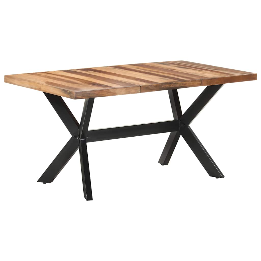 321547 vidaXL Dining Table 160x80x75 cm Solid Wood with Honey Finish 1