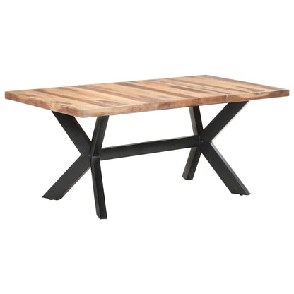vidaXL Dining Table Solid Wood with Honey Finish