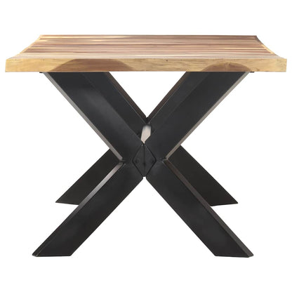 321549 vidaXL Dining Table 200x100x75 cm Solid Wood with Honey Finish 3
