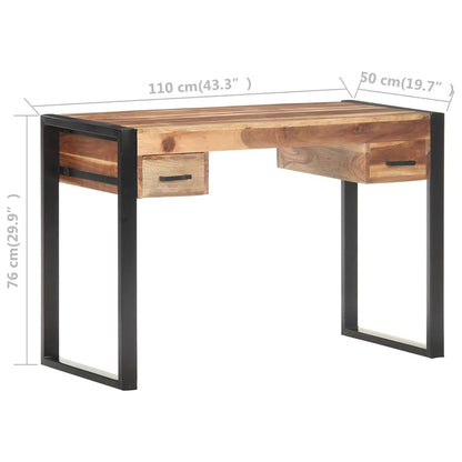 vidaXL Desk 110x50x76 cm Solid Wood 6