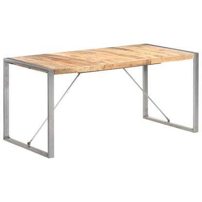 vidaXL Dining Table | Brown | Solid Mango Wood, Steel | Large |  Durable 1
