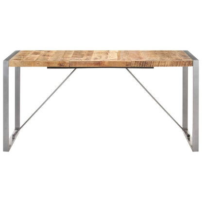 vidaXL Dining Table | Brown | Solid Mango Wood, Steel | Large |  Durable 2