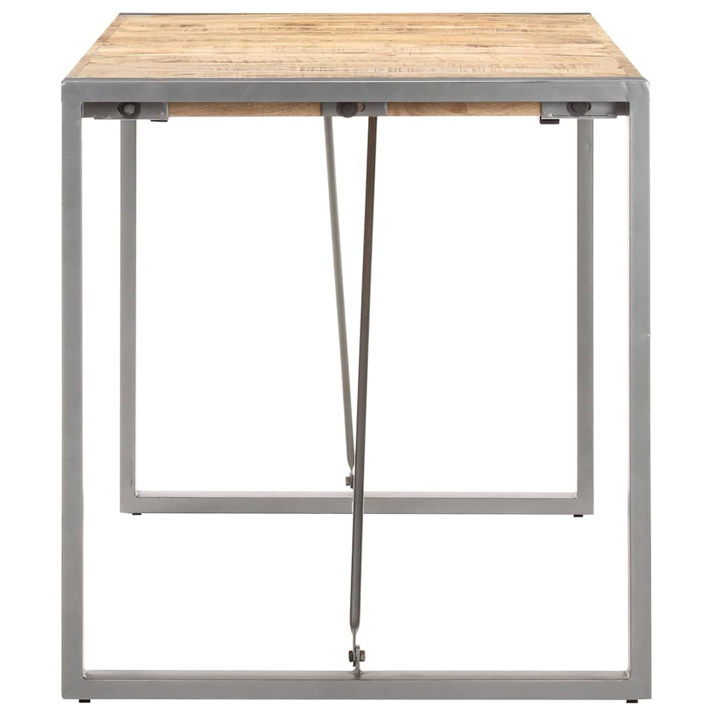 vidaXL Dining Table | Brown | Solid Mango Wood, Steel | Large |  Durable 3