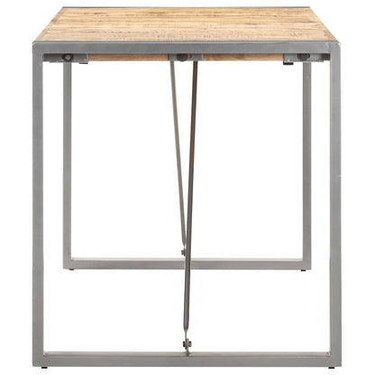 vidaXL Dining Table | Brown | Solid Mango Wood, Steel | Large |  Durable 3