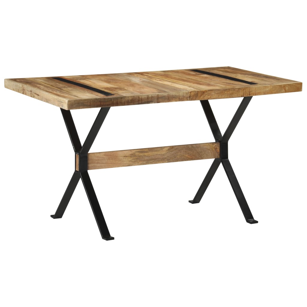 vidaXL Dining Table | Natural Mango Wood | Rough Mango Wood, Powder-Coated Steel 1