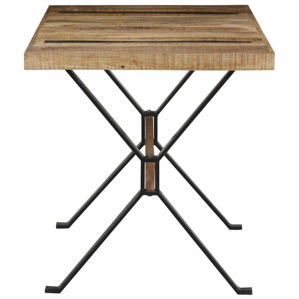 vidaXL Dining Table | Natural Mango Wood | Rough Mango Wood, Powder-Coated Steel 3