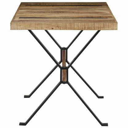 vidaXL Dining Table | Natural Mango Wood | Rough Mango Wood, Powder-Coated Steel 3