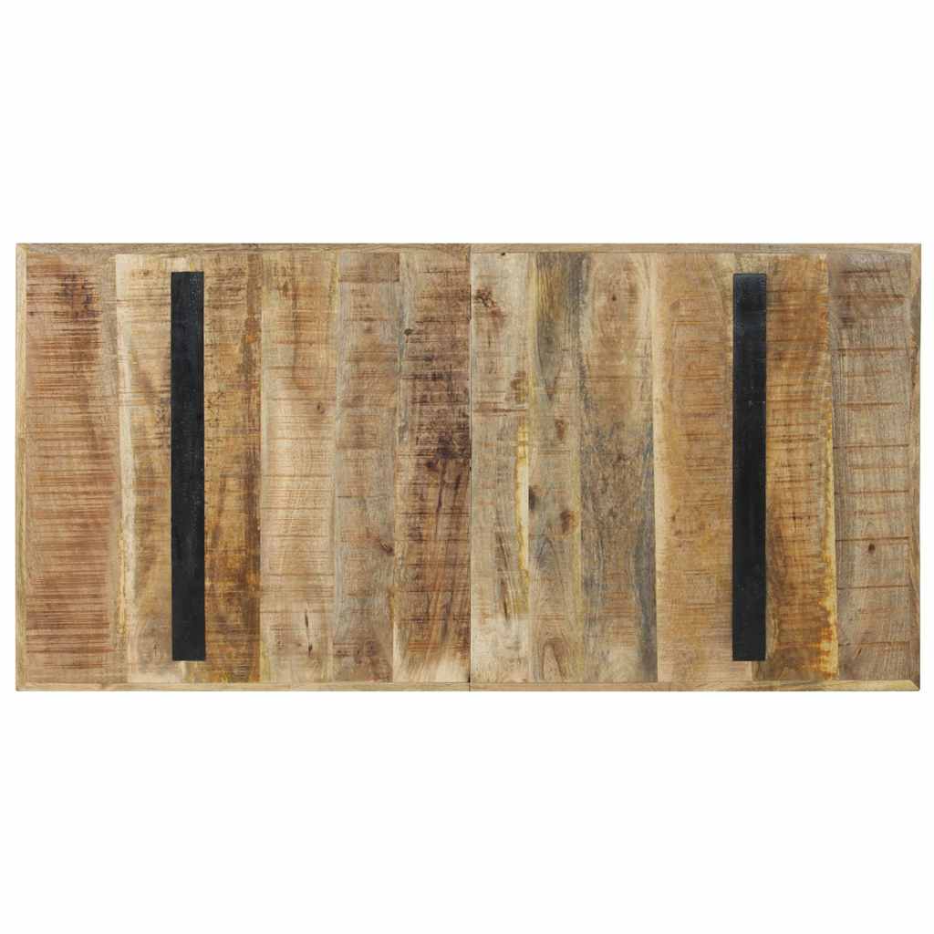 vidaXL Dining Table | Natural Mango Wood | Rough Mango Wood, Powder-Coated Steel 4