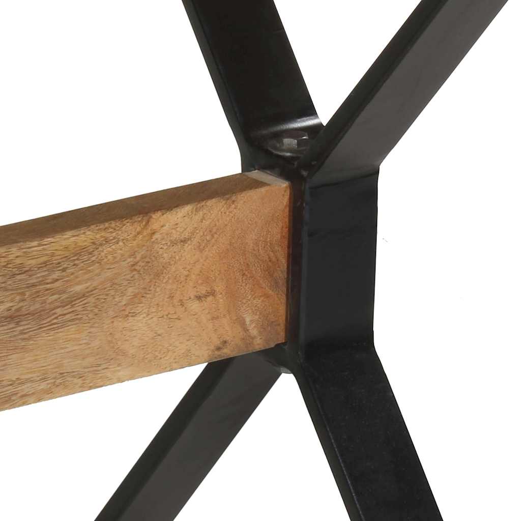 vidaXL Dining Table | Natural Mango Wood | Rough Mango Wood, Powder-Coated Steel 6