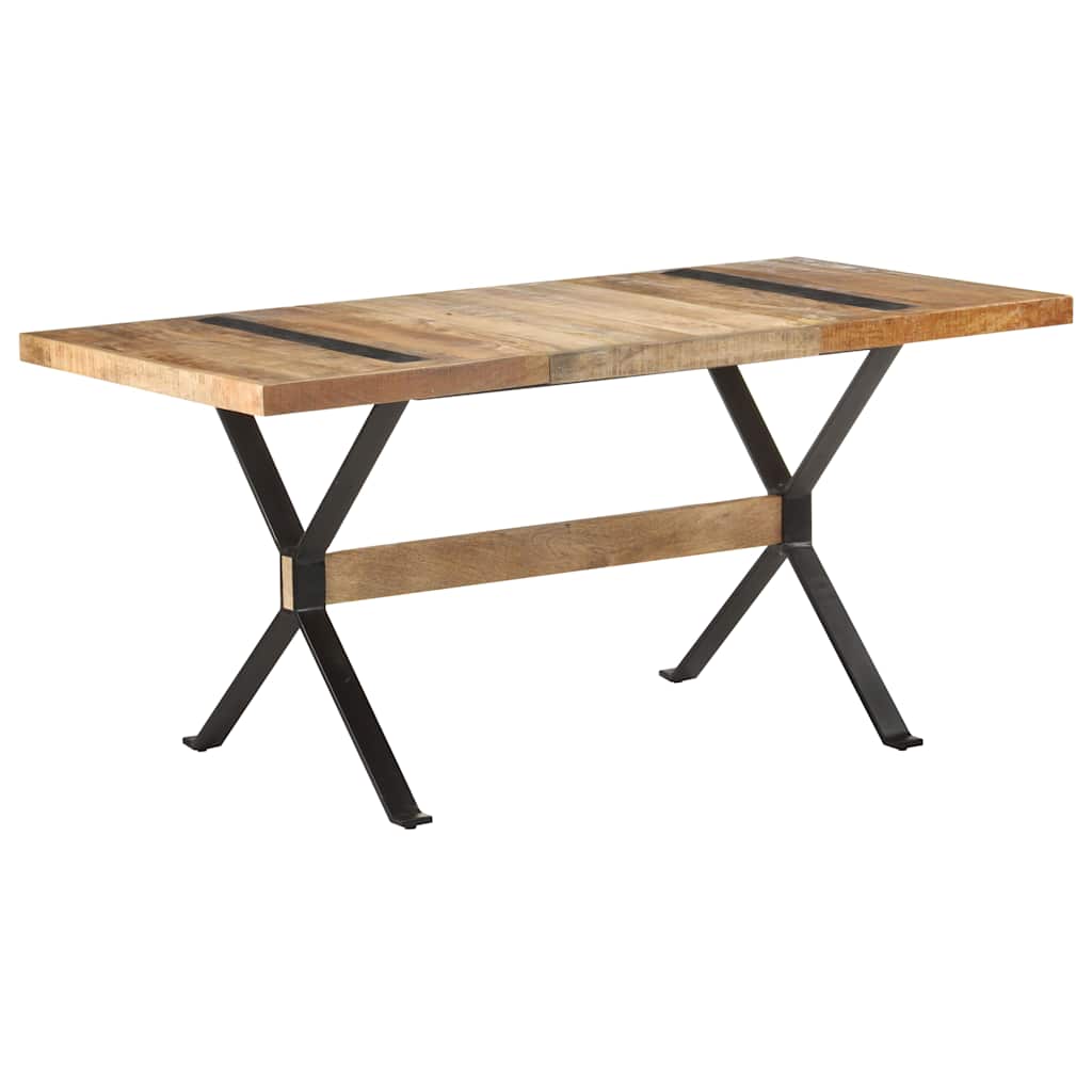321608 vidaXL Dining Table 160x80x76 cm Rough Mango Wood 1