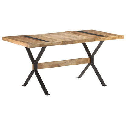 321608 vidaXL Dining Table 160x80x76 cm Rough Mango Wood 5