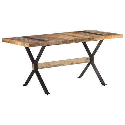 321608 vidaXL Dining Table 160x80x76 cm Rough Mango Wood 6