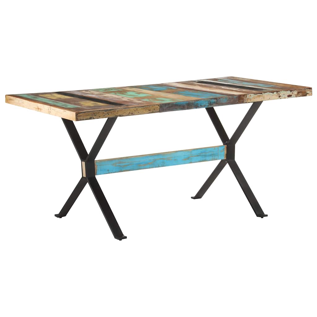321609 vidaXL Dining Table 160x80x76 cm Solid Reclaimed Wood 1