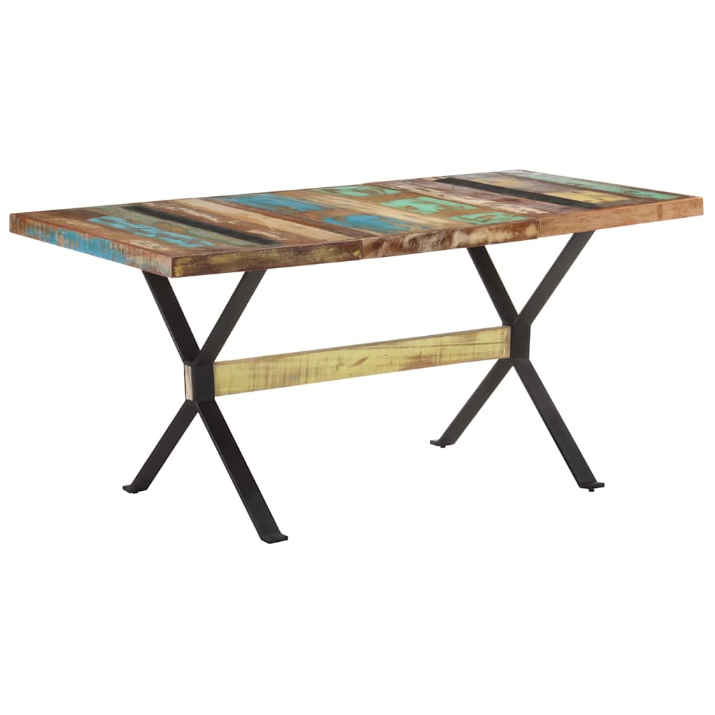 321609 vidaXL Dining Table 160x80x76 cm Solid Reclaimed Wood 5