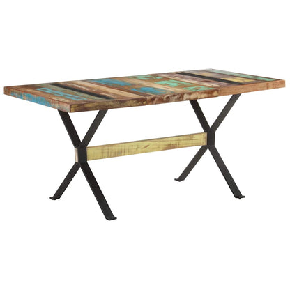 321609 vidaXL Dining Table 160x80x76 cm Solid Reclaimed Wood 5