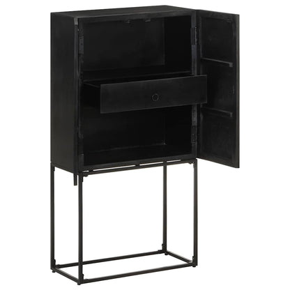 321613 vidaXL Sideboard Black 60x30x120 cm Solid Acacia and Mango Wood 2