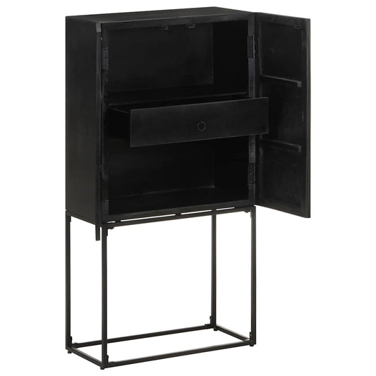 321613 vidaXL Sideboard Black 60x30x120 cm Solid Acacia and Mango Wood 2