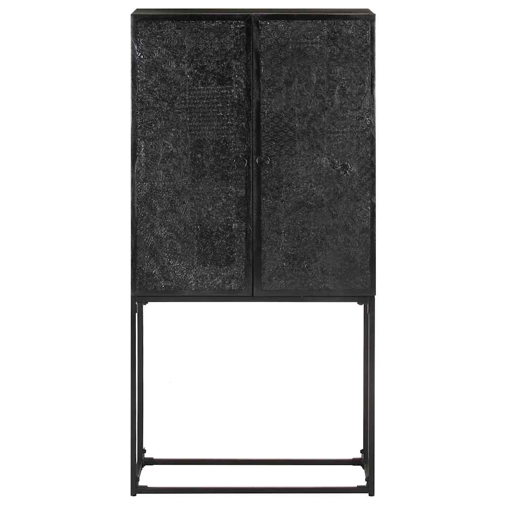 321613 vidaXL Sideboard Black 60x30x120 cm Solid Acacia and Mango Wood 3