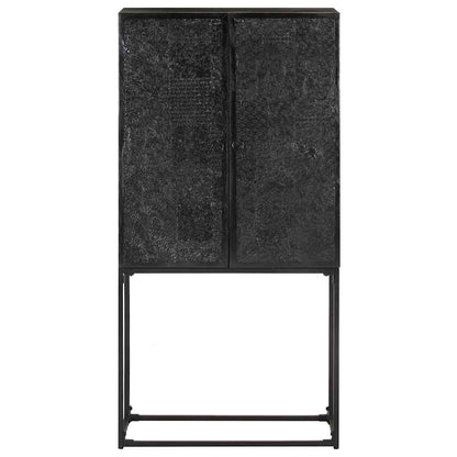 321613 vidaXL Sideboard Black 60x30x120 cm Solid Acacia and Mango Wood 3
