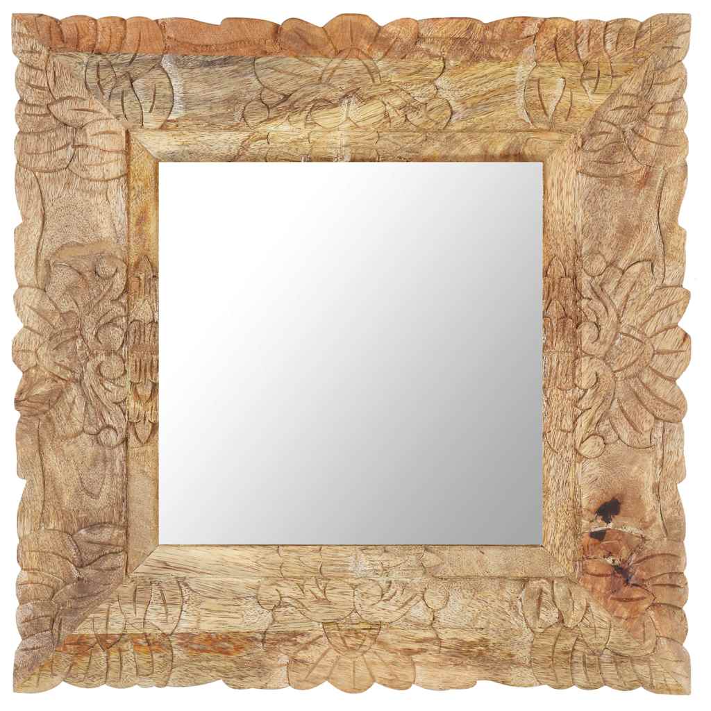 Mirror Solid Mango Wood Brown 50 x 50 cm