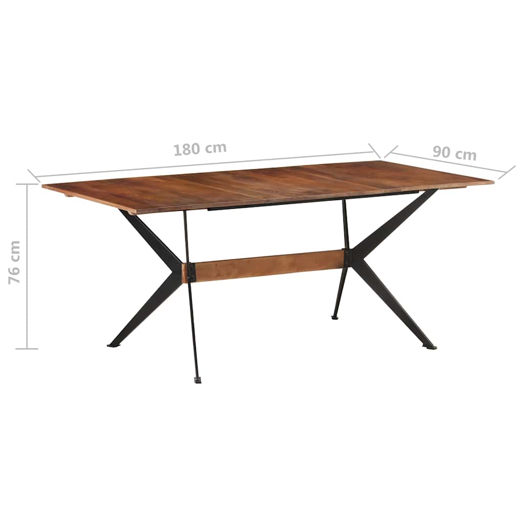 vidaXL Dining Table 180x90x76 cm Solid Mango Wood 6