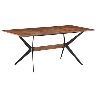 Dining Table 180x90x76 cm Solid Mango Wood Dark brown