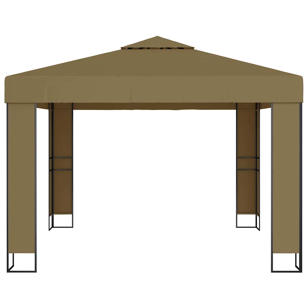vidaXL Gazebo | Taupe | Polyester with PA coating | 3x3x2.7m | Gazebo | Square 3