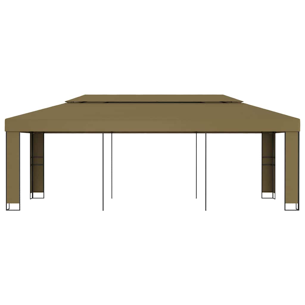 vidaXL Gazebo with Double Roof 3x6 m Taupe 180 g/m² 2