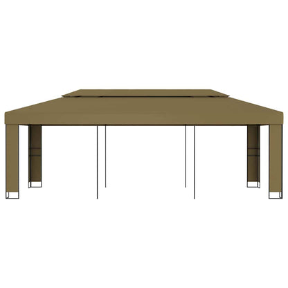 vidaXL Gazebo with Double Roof 3x6 m Taupe 180 g/m² 2