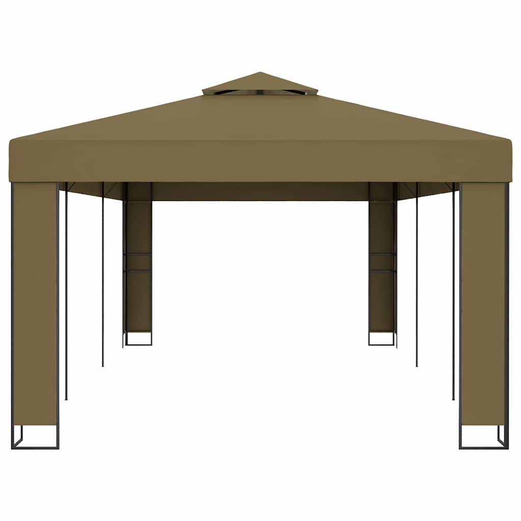 vidaXL Gazebo with Double Roof 3x6 m Taupe 180 g/m² 3