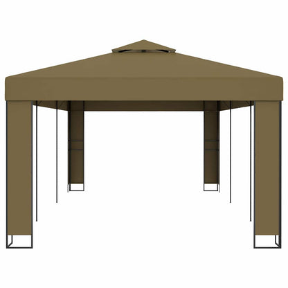 vidaXL Gazebo with Double Roof 3x6 m Taupe 180 g/m² 3